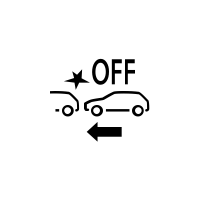 (Afhængigt af køretøjet) Indikator for fejl eller manglende adgang til aktiv nødbremsning