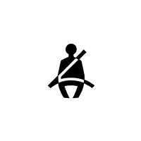 Advarselslampe for manglende fastspænding af sikkerhedsselen i førersædet og, ifølge modellen, i passagersædet