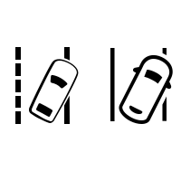 Advarselslamper for vejbaneafkørselssystem (afhængigt af køretøjet)