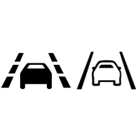 Advarselslamper for vognbaneassistentsystemet (afhængigt af køretøjet)